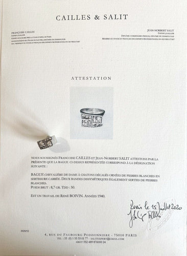 Bague 50 RENE BOIVIN - Bague Chevalière en argent 58 Facettes 1324378