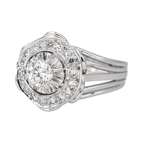 Bague 51 Bague Or blanc, Platine Diamant 58 Facettes 4425765CN