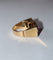 Bague 53.5 Bague Tank Or Jaune Et Platine, Saphir rose Verneuil Et Diamants 58 Facettes 581