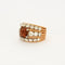 Bague Bague large fil torsadé en or rose 18K, platine, citrine madère et diamants. 58 Facettes