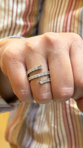 Bague 55 Bague vintage spirale en or et diamants 58 Facettes