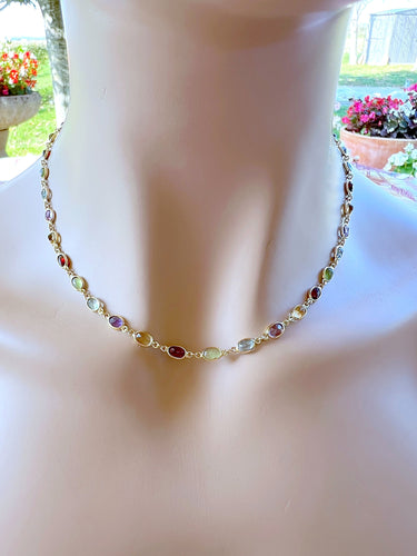 Collier de Pierres fines Or Jaune 18 K 58 Facettes AA 1692