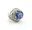 Bague 52 Magnifique bague en or blanc massif 18 carats ornée d'un saphir et de diamants. 58 Facettes