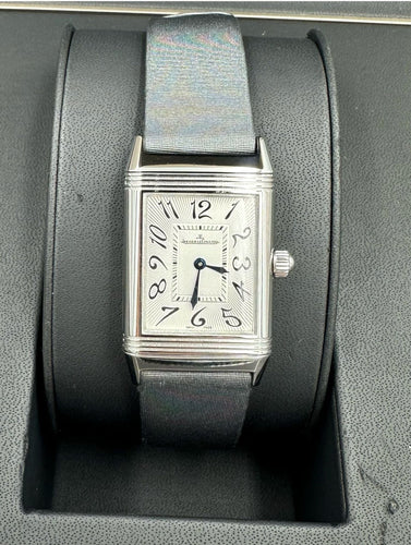 Montre JEAGER-LECOULTRE. Montre de dame Reverso Duetto acier 58 Facettes