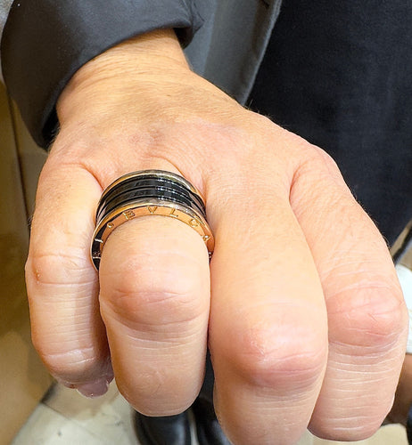 Bague Bague Bulgari B.Zero1 or rose et céramique 58 Facettes
