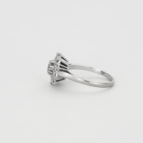 Bague 54 Bague platine et or gris avec diamants 58 Facettes GU65