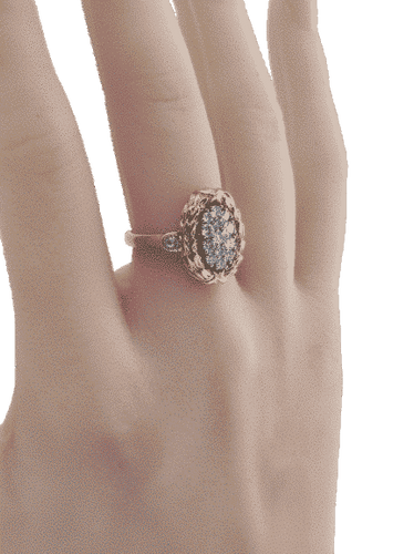 Bague 53 Bague Laurier or jaune diamants 58 Facettes