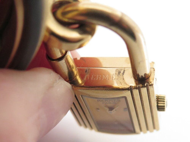 Montre vintage montre HERMES kelly cadenas pm 20 mm quartz plaque or en 58 Facettes 267343