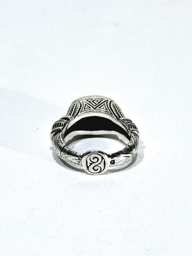 Bague 57 Bague cabochon lapis-lazuli en argent 925 58 Facettes