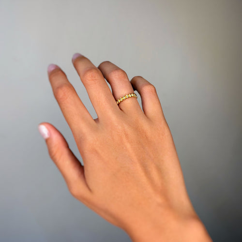 Bague 51 Bague en or jaune et diamants 58 Facettes 250241R