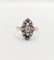 Bague 54 Bague marquise antique en or rose 18k et argent, diamant et diamants roses 58 Facettes A06417