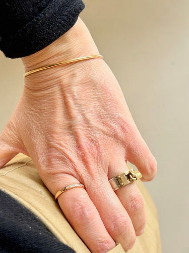 Bague 53 HERMÈS - Bague Kelly Cadenas Argent et Or Jaune 58 Facettes WC-2025-1723