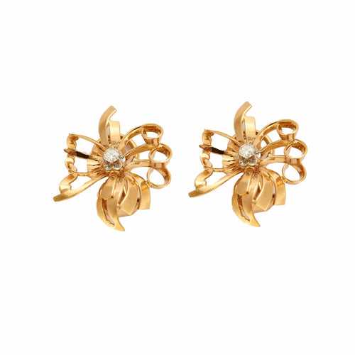 Boucles d'oreilles Boucles d'oreilles clips vintage diamants or jaune et platine 58 Facettes