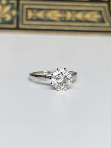 Bague 51 Bague solitaire en or blanc et diamant 58 Facettes