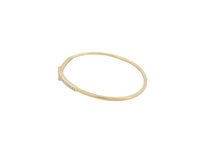 Bracelet bracelet KUNZ jonc ouvert or jaune 18k et diamants 0.30 ct t16 5.6g 58 Facettes 264949