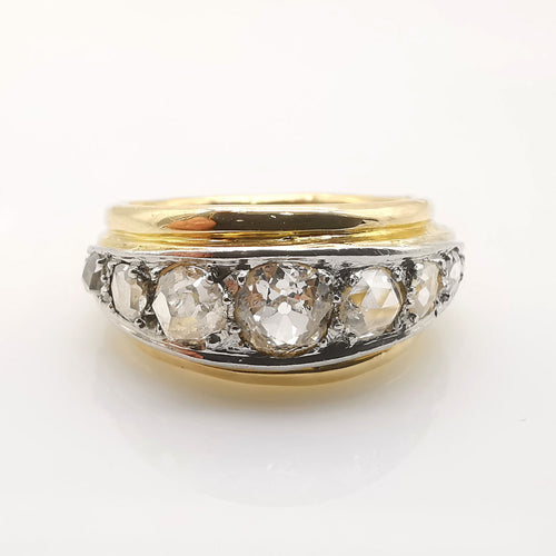 Bague Bague or platine diamants 58 Facettes