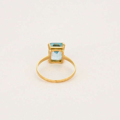 Bague 58 Bague en or jaune sertie d'une aigue-marine 58 Facettes LP1275/BET