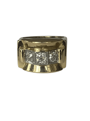 Bague 58 Bague Tank Or Jaune Diamants 58 Facettes LOT 6116