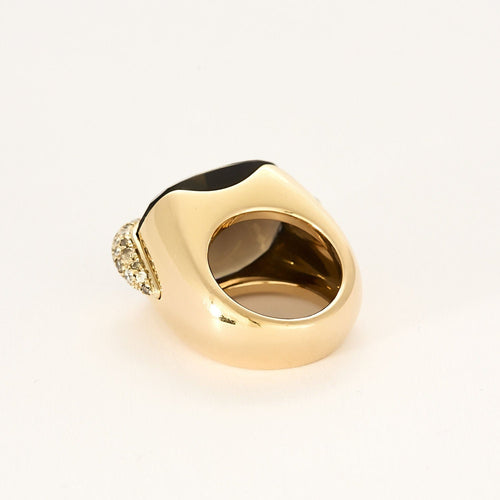 Bague 52 Pomellato- Pin UP -Bague en or jaune, quartz fumé et diamants 58 Facettes BIA1205X2