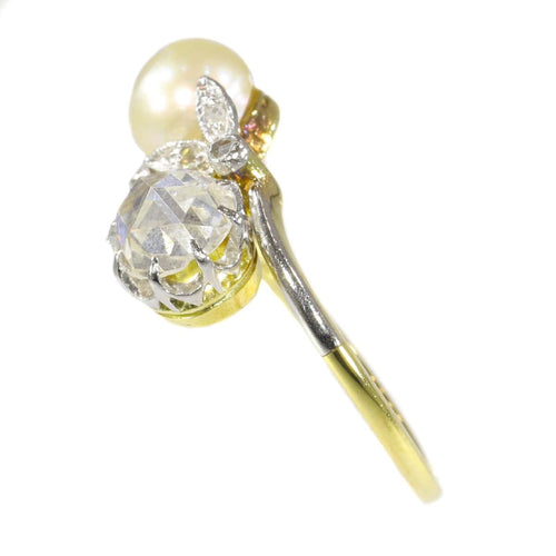 Bague 49 Bague vintage Belle Époque en diamant et perle 58 Facettes 21208-0556