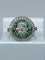 Bague style Art Déco Diamants Emeraudes