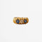 Bague jonc or jaune saphirs et diamant