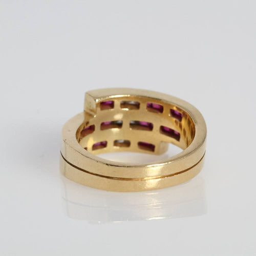 Bague 54 bague en or avec rubis et diamants 58 Facettes D362474