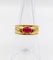 Bague jonc vintage Art Déco or jaune, cabochon de rubis 58 Facettes A06209
