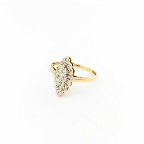 Bague 53 Bague marquise en or jaune et diamants 58 Facettes 30057