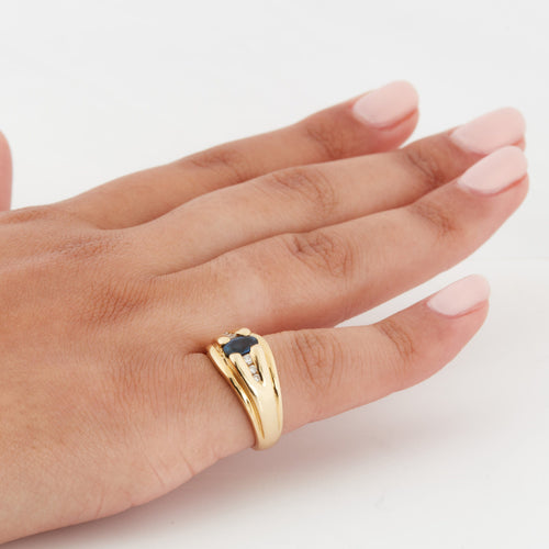 Bague 51 Bague Or Jaune - Saphir et Diamants 58 Facettes RÉF 3037/18