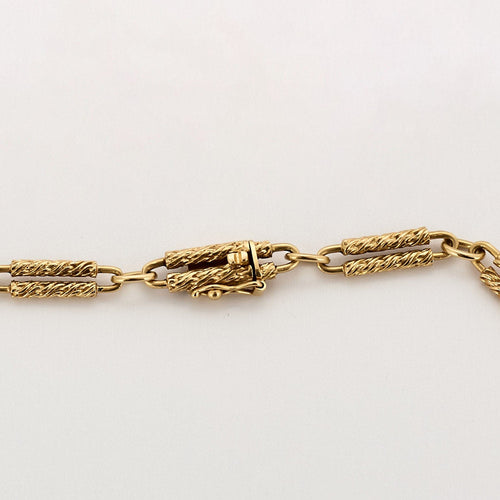 Collier Sautoir en or jaune à maille batonnés tressés 58 Facettes ALB1518