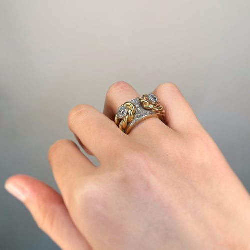 Bague 53.5 Bague - Or, Platine & Diamants 58 Facettes 220130R