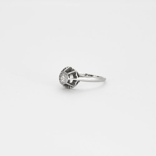 Bague 53 Bague Solitaire coupole diamant 0.40ct 58 Facettes LP40/10