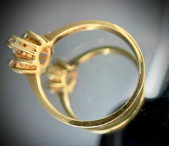 Bague 54 Bague Art Nouveau or jaune diamants 58 Facettes