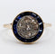 Bague 56.5 Bague cible art déco or jaune, diamants et saphirs calibrés synthétiques 58 Facettes A05652