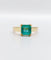 Bague 52.5 Bague solitaire Art déco en or 18k et émeraude 1,20 carat vintage 58 Facettes A06510