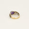 Bague 54 Bague bandeau en or jaune doublé d'argent, améthyste et roses diamantés 58 Facettes PER1669
