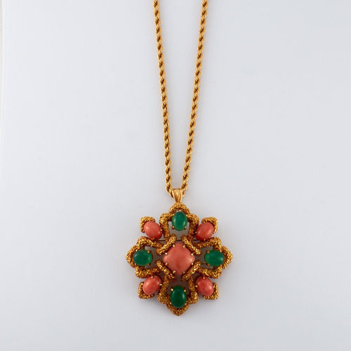 Boucles d'oreilles VAN CLEEF & ARPELS - Parure "Delphe Collection" Corail et chrysoprase 58 Facettes DV0332-5