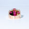 Bague 52 Bague Tank or rose rubis et diamants 58 Facettes 240 400
