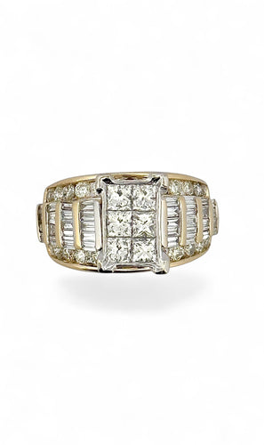 Bague 55 Bague en or 14 carats multi diamants 58 Facettes