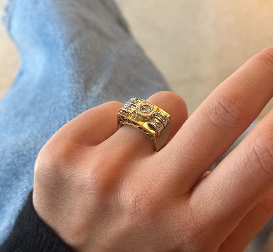 Bague 51.5 Bague Tank en diamant vers 1940 58 Facettes