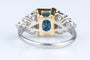 Bague 54 Bague en or blanc, saphir taille émeraude & diamants d’épaules 58 Facettes BG412118-107