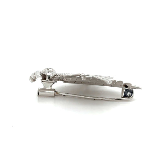 Broche Broche feuillage trié Or Blanc - Diamants 58 Facettes RÉF 3016/08