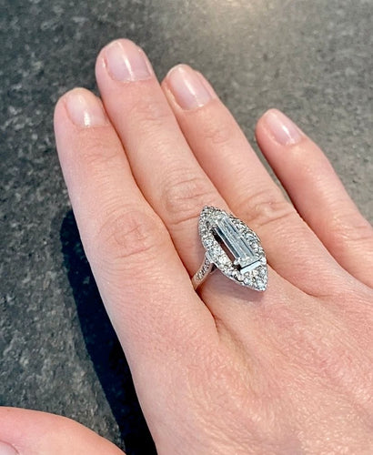Bague 58 Bague marquise diamant 2 carats 58 Facettes