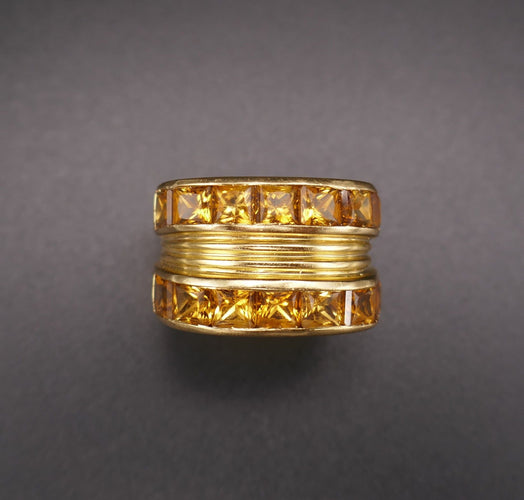 Bague 53 Fred - Bague Signée Ornée De Citrines, Or Jaune 58 Facettes C73-03