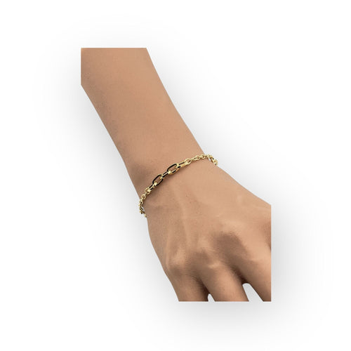 Bracelet Bracelet or jaune maille alternée 58 Facettes 149062014
