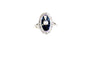 Bague 51 Bague Art Déco or blanc, diamants, saphirs 58 Facettes 250137