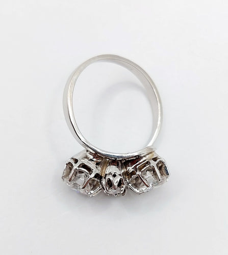 Bague 53 Bague toi et moi art déco en or blanc et diamants 58 Facettes A05504