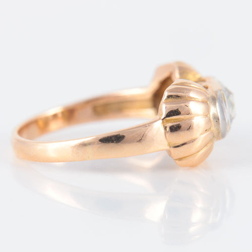 Bague 55.5 Bague or rose, platine, diamants 58 Facettes P6L2