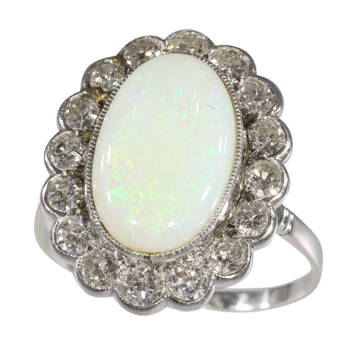 Bague 60 Élégance classique : l'attrait intemporel d'une bague opale vintage des années 1950 58 Facettes 17226-0017